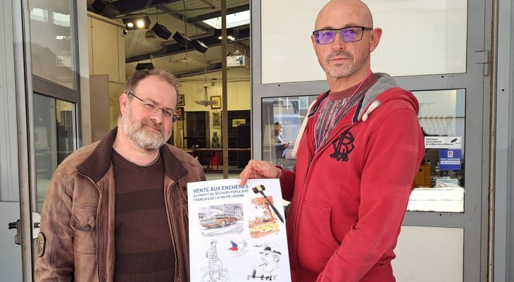 Vente aux enchères de dessins originaux de dessinateurs de BD au profit du Secours Populaire
